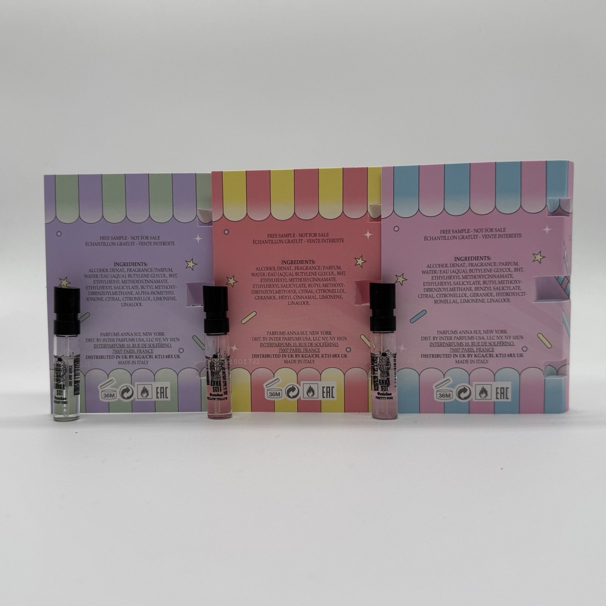 Anna Sui 3PC Sundae Eau De Toilette Set (Violet Vibe,Mellow Yellow