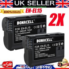 2x 2800mAh EN-EL15 Battery for Nikon D600 D610 D750 D800 D810 D7000 D7100 D800E