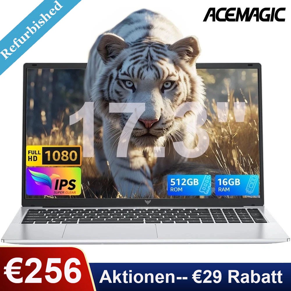 Portátil ACEMAGIC AX17 17,3 pulgadas FHD Intel 12th N97 16 GB DDR4 512 GB SSD Win11 WiFi
