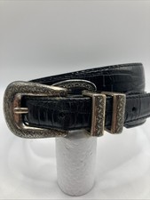 Fossil Belt Women’s L Crocodile Blk Western Medallions, See Photos