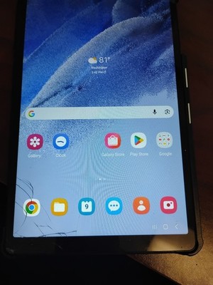 Samsung Galaxy Tab A7 Lite 32GB Gray Wi-Fi Tablet Bundle. WORKS DESPITE CRACKS 