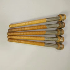 Lot of 5 Textile Mill Wooden Vintage Spools Bobbin Quills  