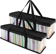 Stock Your Home CD Storage Bags 2 Pack - Transparent PVC Media Storage - Water