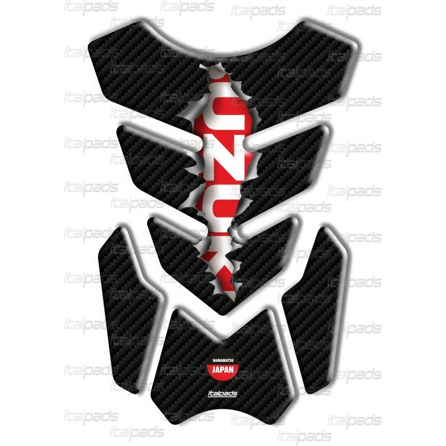 Protection Protège Réservoir mod. "3Wings Rip" pour Suzuki effet carbone/rouge - Photo 1/1