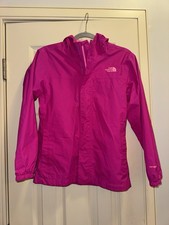 The North Face HyVent Girls Pink Windbreaker Jacket L 14/16 Hooded Lightweight