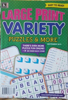 Kappa Large Print Variety Puzzles & More Sept 2019 FREE SHIPPING CB | eBay