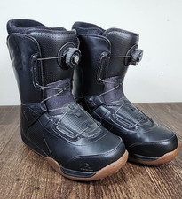 K2 Raider Boa Coiler Snowboard Boots Sz 9 USM Black Leather Boa Coiler Lacing