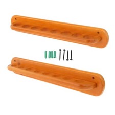 2 Piece Solid Wood Wall Pool Cue Rack W/screws, Holds 8 Cues
