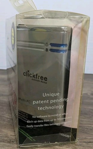 Clickfree Automatic Easy Backup 160GB External Hard Drive Portable Backup NEW - Picture 2 of 9