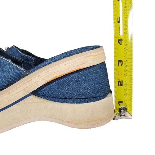 Vtg Y2K No Boundaries Denim Chunky Platform Wedge Sandals Shoes Size 6 - Picture 9 of 10
