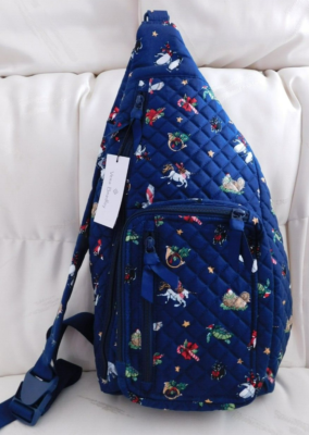 VERA BRADLEY Sling Backpack - Snow Globe Motifs Holiday 
