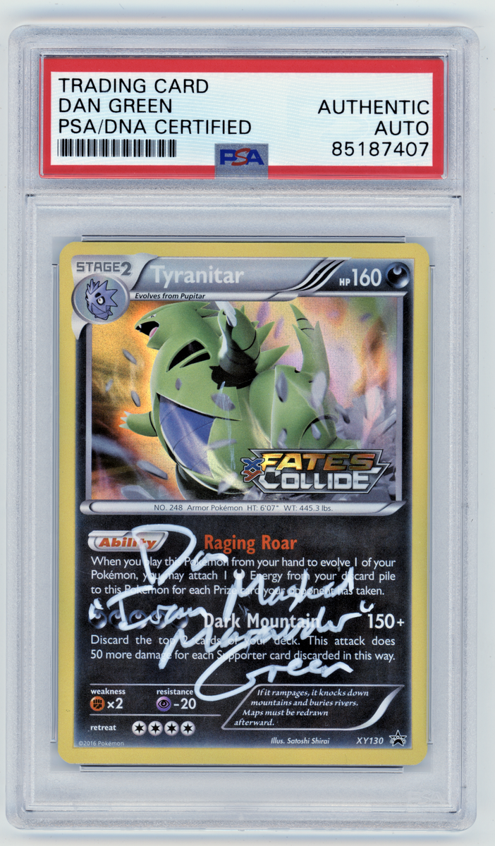 PSA Signed Dan Green Pokémon TCG Tyranitar XY XY130 Holo Promo | eBay