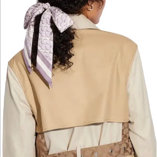 COACH Signature Print Skinny Scarf / Silk / Soft Lilac / C8363 / New  unopened 195031558986 | eBay