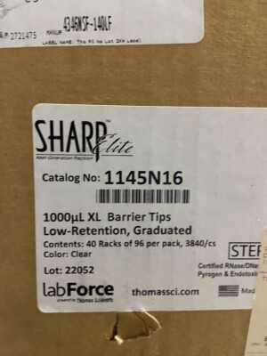 1000uL XL Barrier Tips, Low-Retention, Graduated, Clear, Cat.No.1145N16