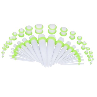 24-36pcs Acrylic Taper Plugs Ear-Gauge Stretching Kit Stretcher Piercing 14G-00G