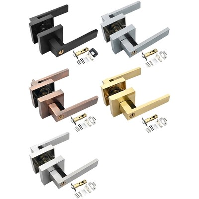Upgrades Interior Door Lever Lock Set with Key Aluminium Handle Modern Designing