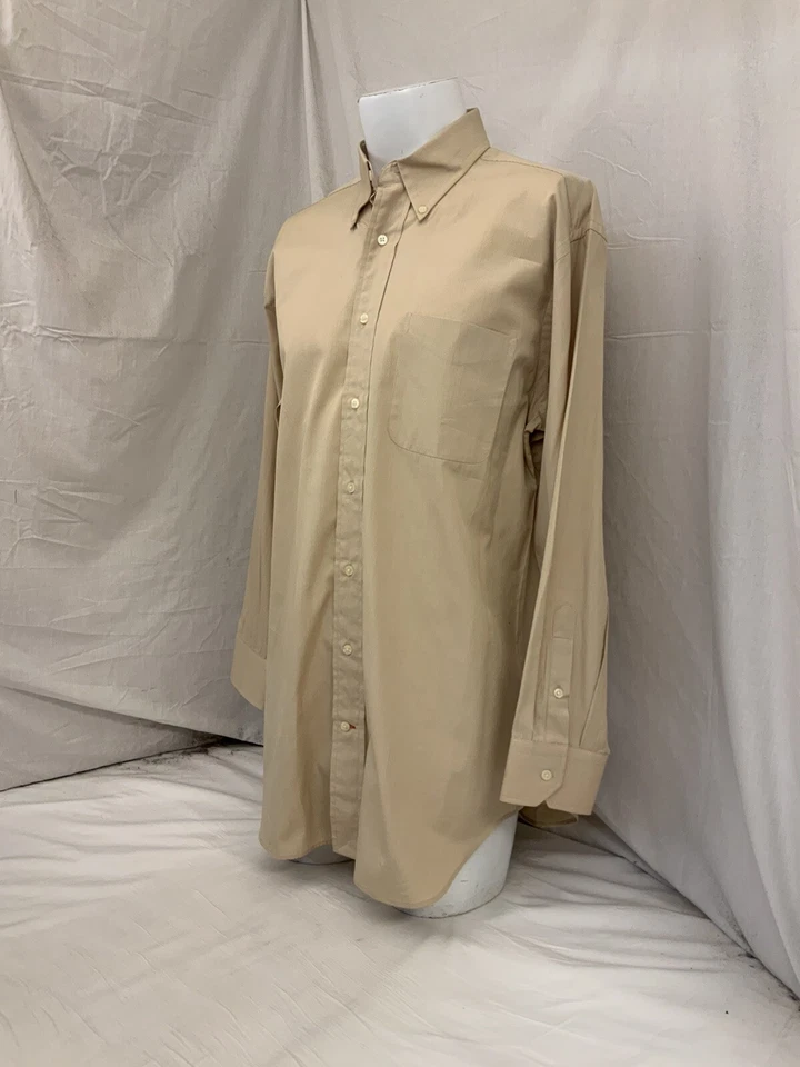 Рубашка Daniel Cremieux Collection Stanley 16 34 L желтовато-коричневая 100% хлопок YGI N2-677 - Изображение 4 из 4