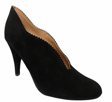 HB Espana Ladies Womens Stylish Black Suede Slip On High Stiletto Court Heels