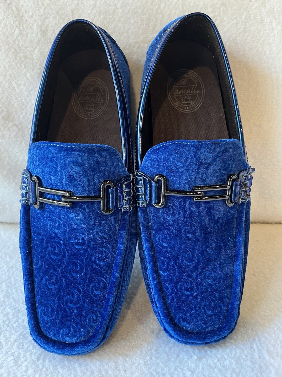 AMALI MENS SHOES SIZE 7.5 VELVET EMBOSSED DRIVING MOCCASINS  display picture 1