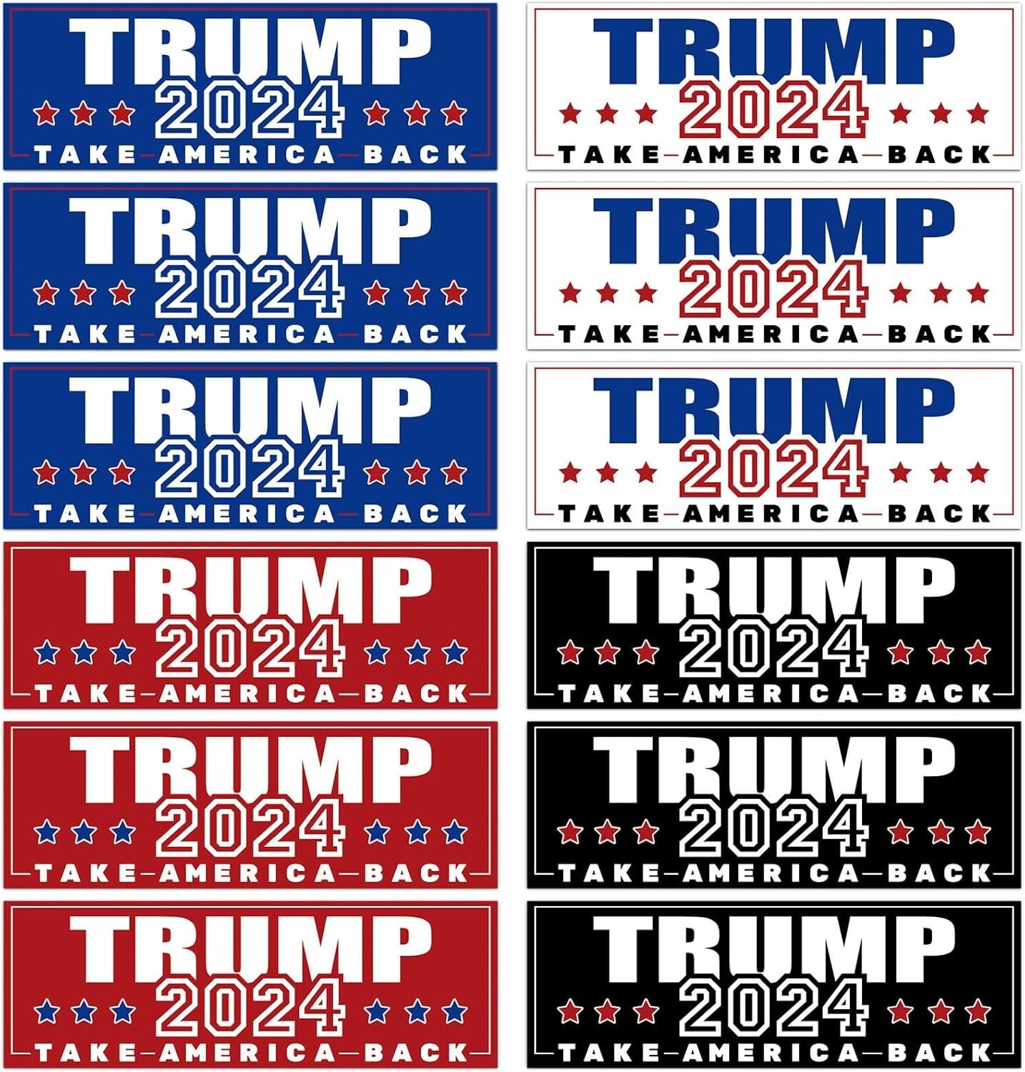 12pcs Donald Trump President Stickers With Words 2024 Take America Back Stickers
