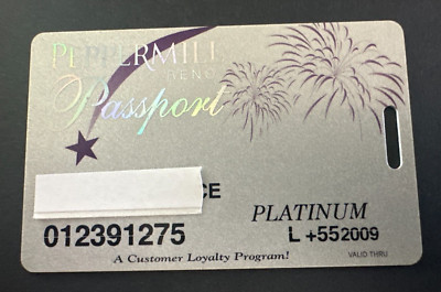 Peppermill Resort Spa Casino Vintage Platinum Rewards Slot Card Reno Nevada