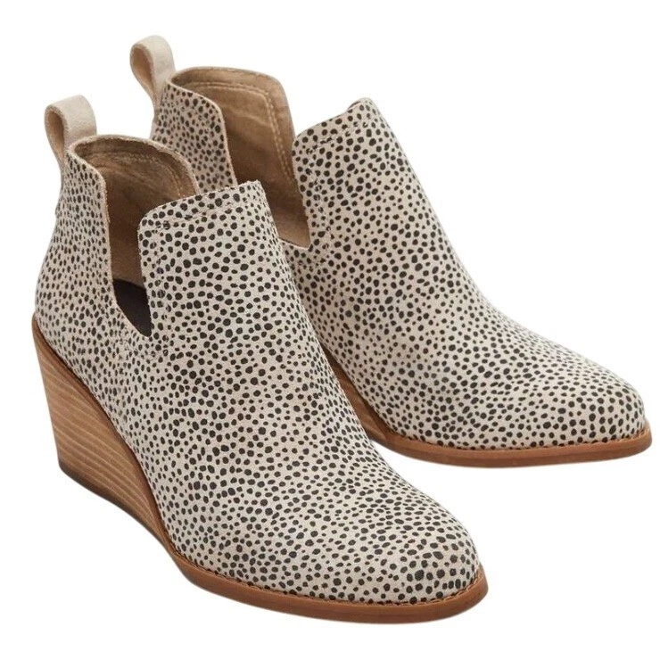 TOM'S Kallie Botín de Cuña Macademia Estampado de Leopardo Zapatos Tacones 2.5" TALLA 7 USADO EN EXCELENTE ESTADO Foto 2 de 4