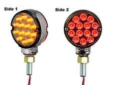 3″ Inch Double Face Amber / Red Pearl High Power LED Pedestal Light Smoked Lens