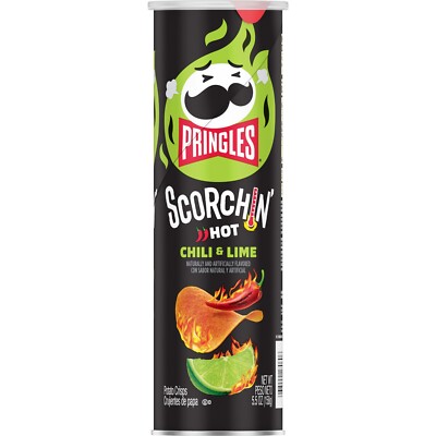 Pringles Scorchin' Chili & Lime Flavored Crisps Potato Chips 5.5 Oz (Pack of 14)