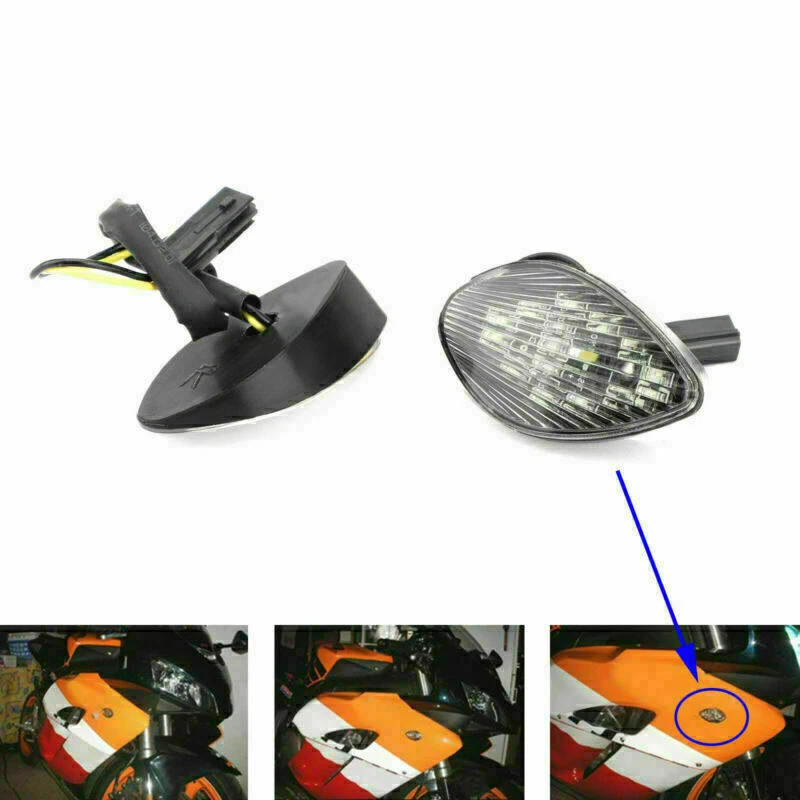 Clear Turn Signals Fit For Honda CBR 1000 RR Flush Mount 04-05 S #3 Foto 3 de 4