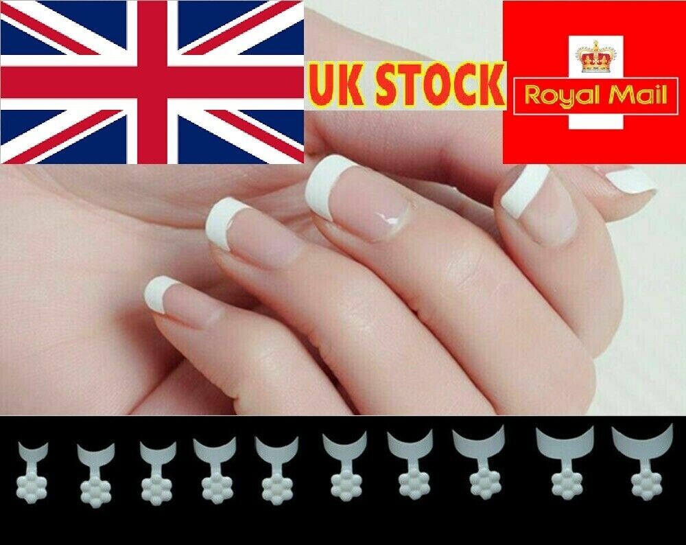 100 Pcs False Short French Nail Tips Fake Nails Art Acrylic For - Main Image