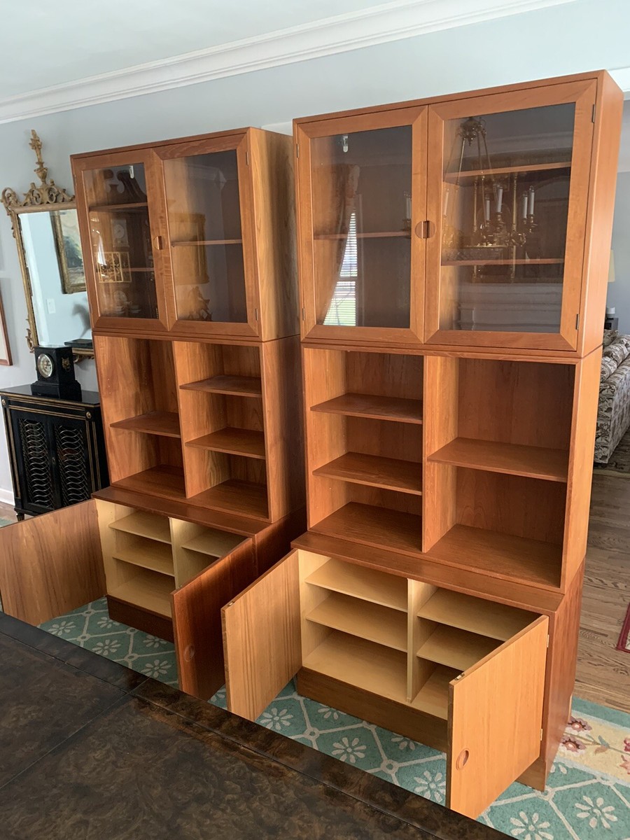 Pair Hansen Guldborg Danish Teak Modular Shelving/Bookcase/Wall