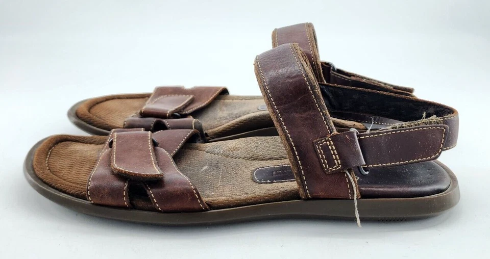 Johnston & Murphy 棕色皮革户外舒适肩带凉鞋男式 14 M 码 — 第 3/4 张图片