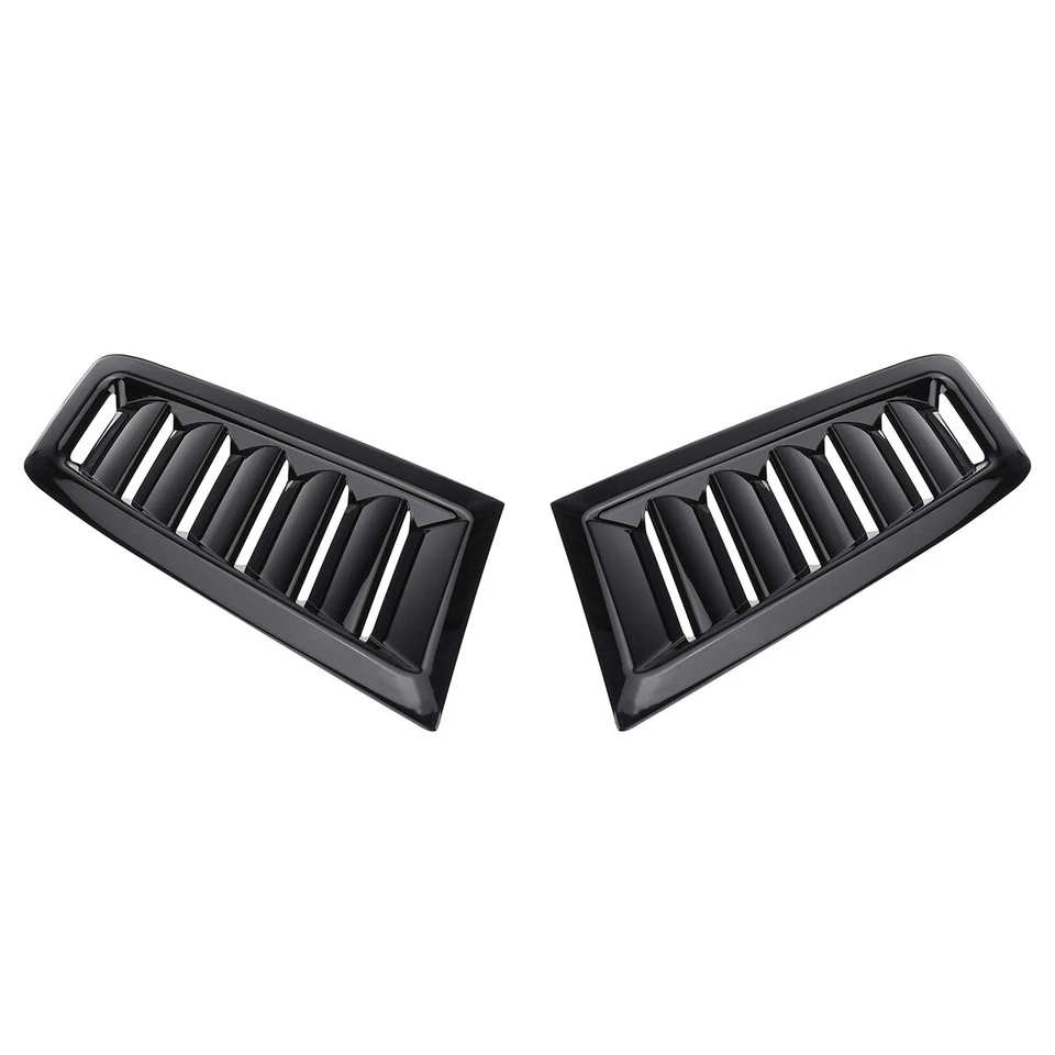 Par de cubiertas de cuchara de ventilación de flujo de aire para capó de refrigeración de automóvil negro brillante Foto 3 de 4