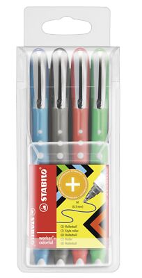 Stabilo  2019/4 Tintenroller worker  colorful - 0,5 mm, Etui mit 4 Stiften
