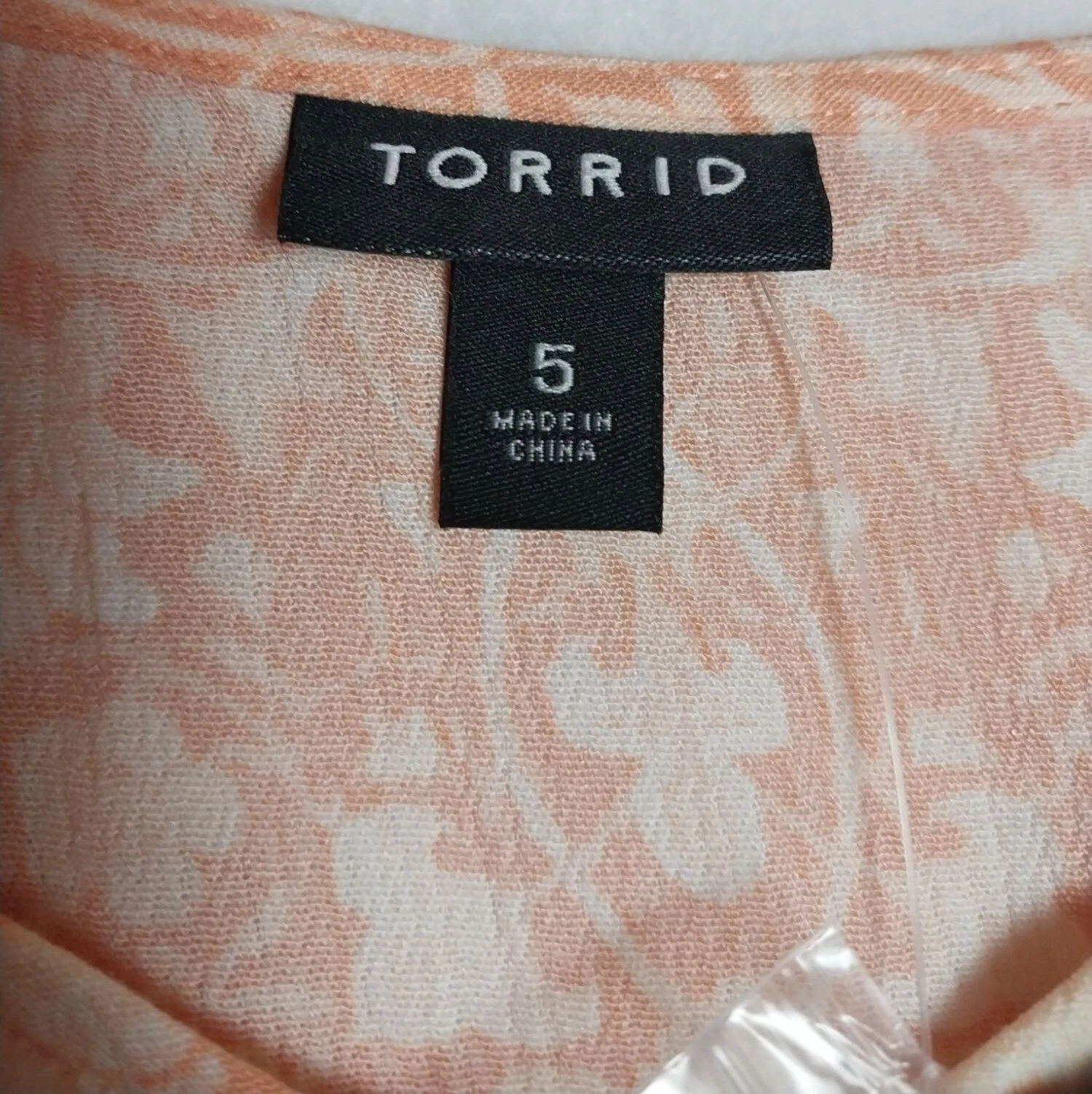 Torrid Shirt Womens 5XLarge Peach Floral Crinkle Tank Gauze Adjustable NWT - product detail image 7