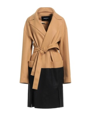 DSQUARED2 Tan and Black Virgin Wool Coat- NWT- $1884