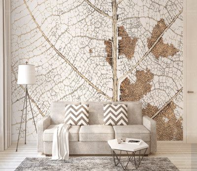3D Leaf Texture ZHU1908 Wallpaper Wall Mural Removable Self-adhesive Zoe