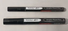 TOOLI-ART Black Acrylic Paint Pens 2 Markers Set 0.7mm & 3.0mm
