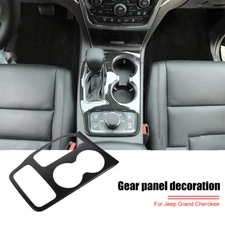 Carbon Center Console Gear Shift Panel Cup Holder Trim for Grand Cherokee 16-20