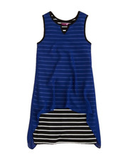Aqua Girls' Overlay Dress Royal Combo Size Medium