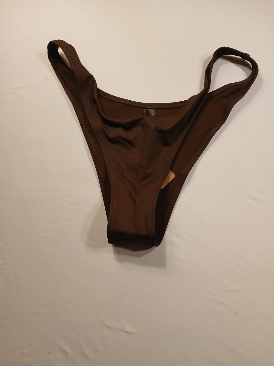 Skims Recycled Swim Cheeky Tanga Bottom Women's XL Cocoa Pull-On