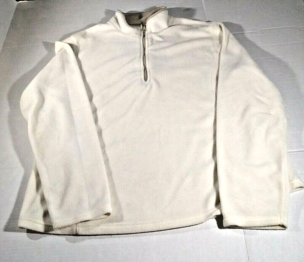 SJB Activewear Jacket Women's Size Large Cream Fleece 1/4 Zipper Long