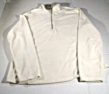 SJB Activewear Jacket Women's Size Large Cream Fleece 1/4 Zipper Long Sleeves