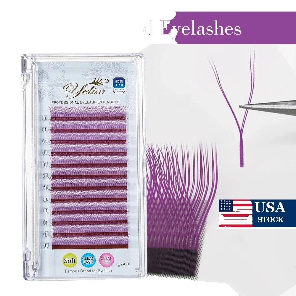 Full Volume Purple False Eyelashes & Adhesives