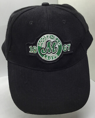 Moose head Lager 1867 Black Strap back Cap Hat