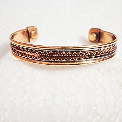 Bracciale In Rame Magnetico Con Magneti Extra Forti 1200 Gauss Per Gioielli Donna 19.5CM / 10MM Per Artrite Sollievo Dal Dolore Prime Magnet Terapia E Bracciali Antidolorifici Aumento Dell'energia