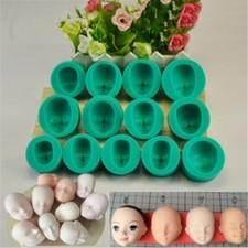 13Pcs Silicone Doll Face Mould Sugarcraft Chocolate Cake Decorating Baking Mold