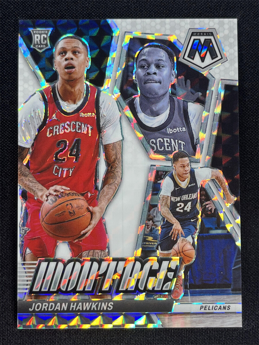 2023-24 Panini Mosaic Basketball Jordan Hawkins #23 Montage White Rookie RC /25