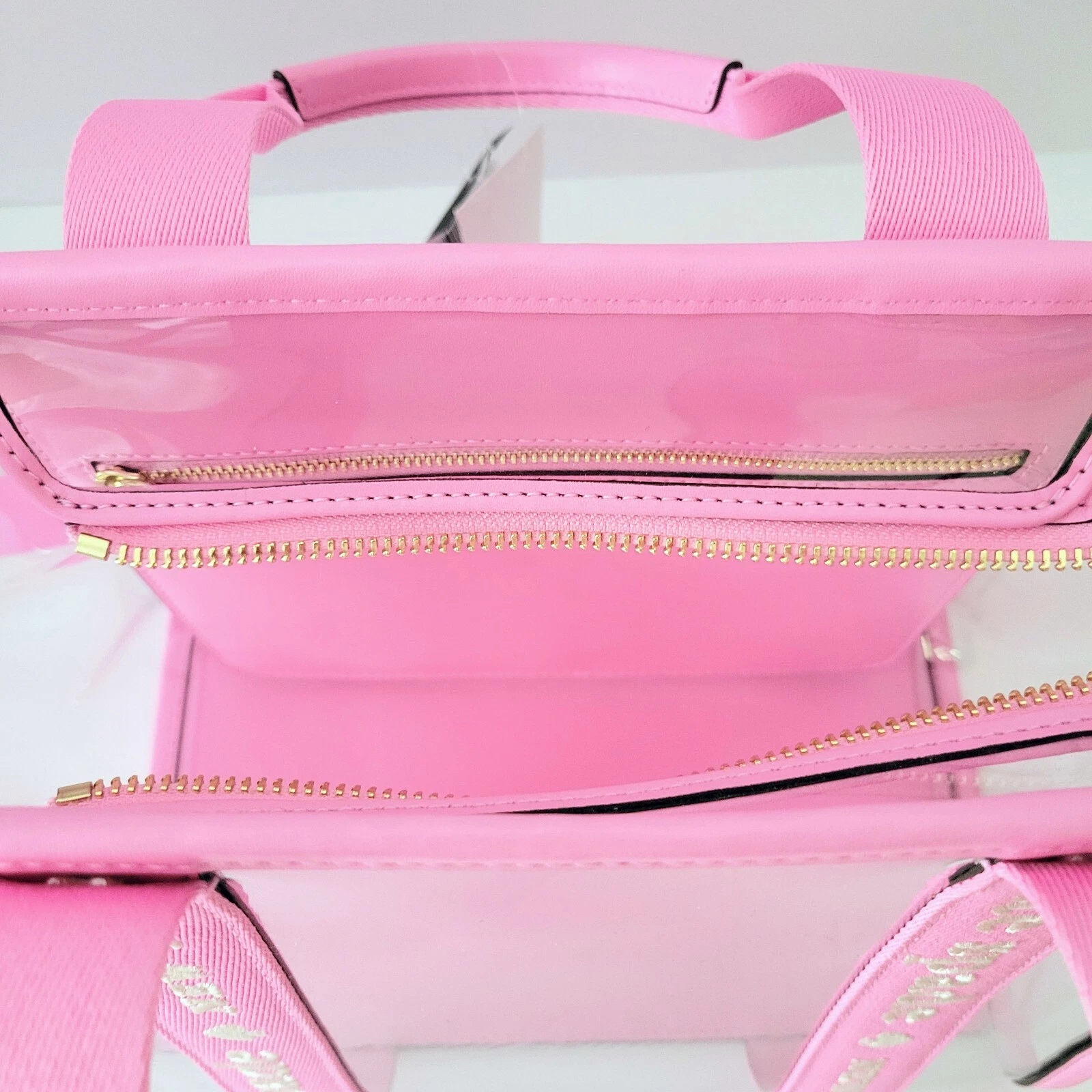 Kate Spade KL064 Kip See Through PVC piccola borsa da stadio borsa a mano surf rosa