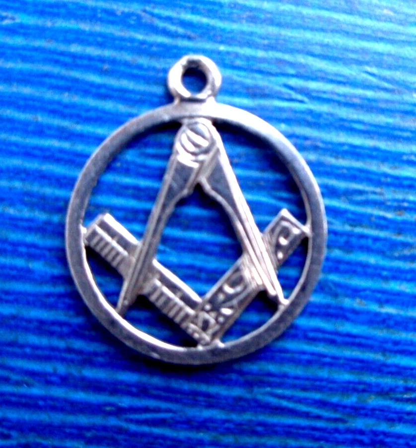 Ungewöhnlich Vintage Platinum Freimaurer Uhr Fob / Medaille Oder Anhänger - - Bild 1 von 4